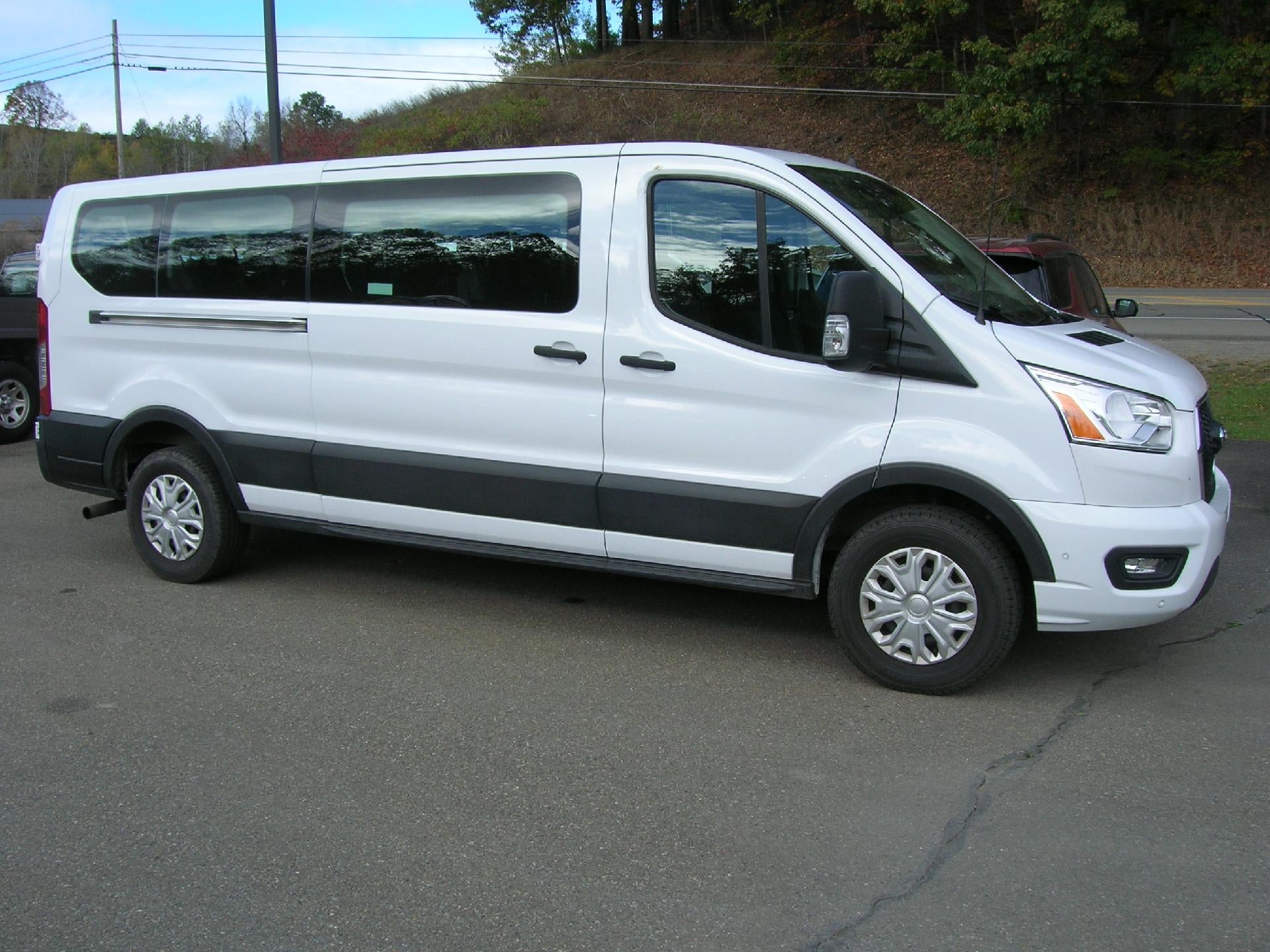 2022 Ford Transit Passenger Wagon XL in White — front three-quarter view