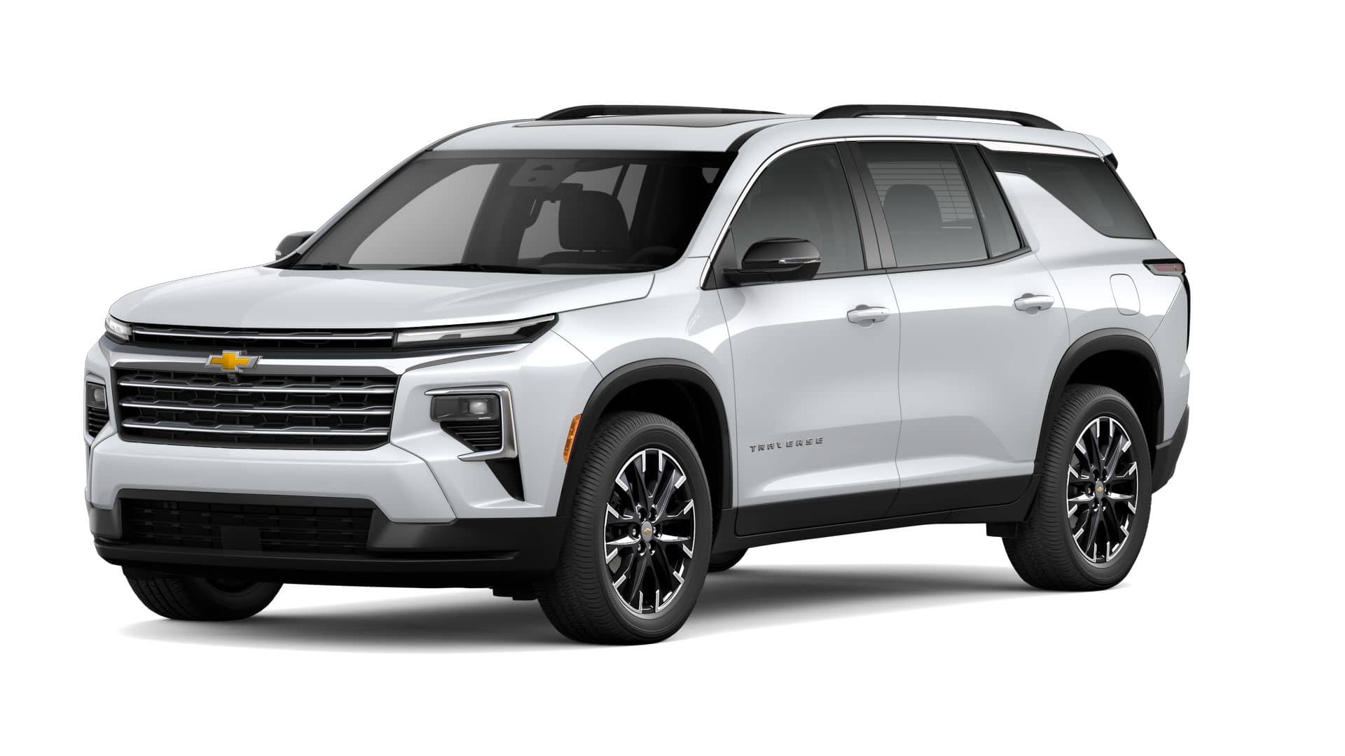 2026 Chevrolet Traverse LT in Summit White — front three-quarter view