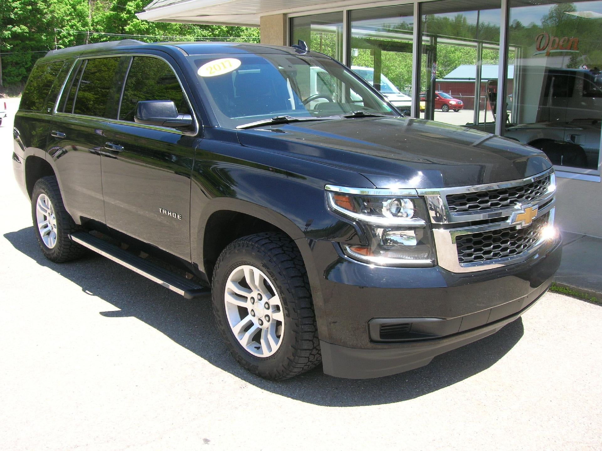 2017 Chevrolet Tahoe LT in Black — front three-quarter view